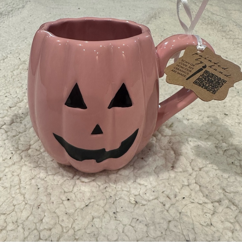 NWT halloween pink pumpkin mug by lang